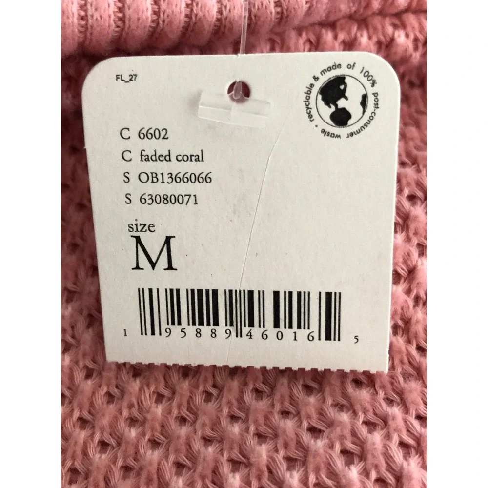 Free People Pink Oversized Scoop-Neck Sweater